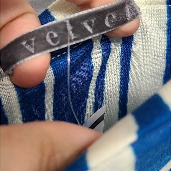 Maxi Strapless Blue/Cream Boho Dress Size 6 - Picture 4 of 4